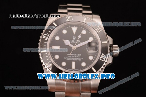 Rolex Submariner Asia Automatic Stainless Steel Case/Bracelet with Black Dial and Dot Markers - Click Image to Close